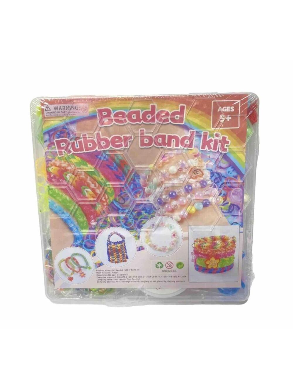 Beaded Rubber Band Kit Kids Arts & Crafts Bracelet Jewelry Making Fun Activity